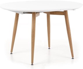 Asztal Houston 567Fehér, San remo tölgy, 75x100x120cm, Hosszabbíthatóság, Közepes sűrűségű farostlemez, Fém