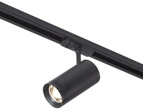 Modern fekete spotlámpa 1 fázisú sínrendszerhez, LED-del, forgatható és dönthető - Iconic Zoom