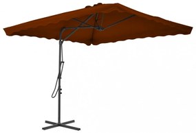 terrakotta kültéri napernyő acélrúddal 250 x 250 x 230 cm
