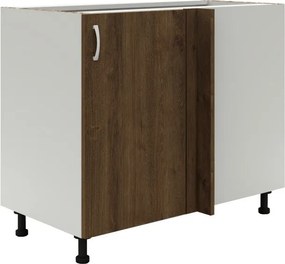 Benita 1 ajtós Alsó konyhaszekrény Bronz Tölgy-Fehér 98x50x80 cm N