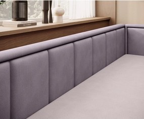 Rózsaszín zsenília kinyitható-tárolóhelyes kanapé 214 cm Fulgeo – ELTAP