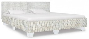 szürke természetes rattan ágykeret 180 x 200 cm