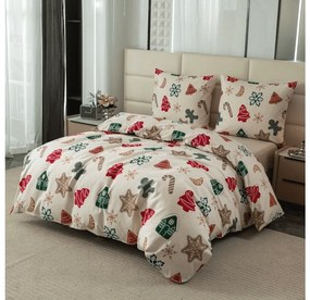 Flanel Mikroszálas ágyneműhuzat HOLLY krém színű Ágyneműhuzat mérete: 2 db 70 x 90 cm | 200 x 220 cm