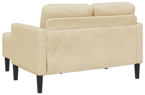 krémszínű anyagból 2 üléses kanapé L-alakú kanapéval 125 cm