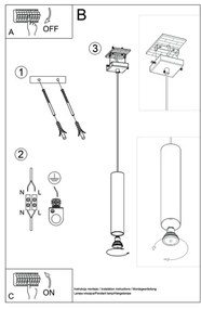 Sollux SL.0323 - Csillár zsinóron LAGOS 1 1xGU10/10W/230V fehér