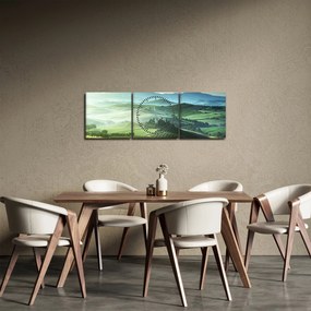Kép - Toszkána, Olaszország (órával) (90x30 cm)