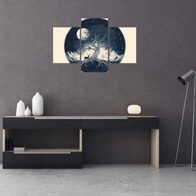 Kép – Mágikus fa szarvassal I. (90x60 cm)