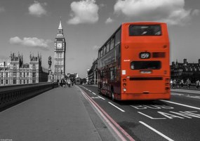 Poszter 29,7x21cm Emeletes busz a Westminster hídon, Assaf Frank