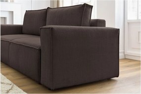 Szürkésbarna kordbársony kinyitható kanapé 245 cm Nihad – Bobochic Paris