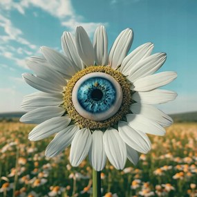 Vászonkép Canvas Virág Margaréta Szem Mező Rét Absztrakt 80x80