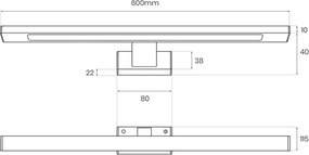 LED Fürdőszobai tükörvilágítás SHINE LED/13,8W/230V 60 cm IP44 arany