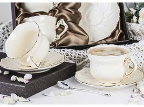 Batica - porcelán 6 személyes csésze + alj szett díszdobozban, 250 ml