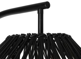 Rusztikus állólámpa fekete rattannal - Sam