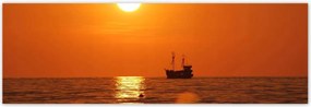 Plakátok 200x66 Naplemente hajóval