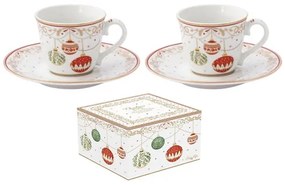 Porcelán eszpreszócsésze+alj 2 személyes 80ml,dobozban, Christmas Eve