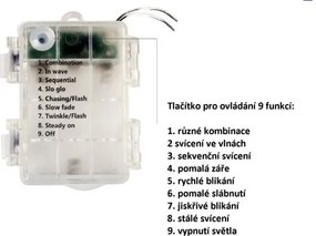 VOLTRONIC® Fényfüzér 100 LED Színes 3AA elem