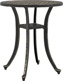 vidaXL bronzszínű öntött alumínium kerti asztal Ø48x53 cm