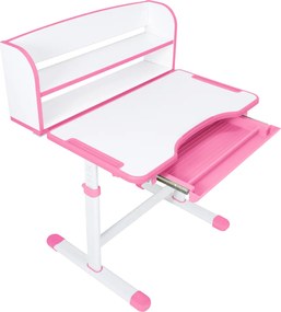Növekvő íróasztal és szék, rózsaszín/fehér, set ZION