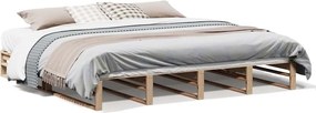 vidaXL tömör fenyőfa ágy matrac nélkül 180 x 200 cm