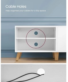 TV szekrény 2 ajtóval, 40 x 140 x 50 cm, fehér