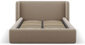 Világosbarna kárpitozott ágyneműtartós franciaágy ágyráccsal 180x200 cm Jason – Windsor &amp; Co Sofas