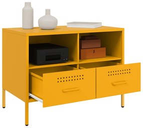 mustársárga acél TV-szekrény 68 x 39 x 50,5 cm