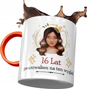 Narancssárga Bögre Születésnapra 16 16. 16. Nyomtatott Fotóval