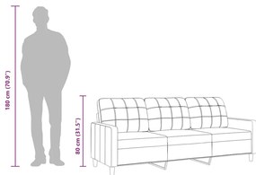 3 személyes világosszürke szövet kanapé 180 cm
