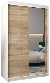 Ruhásszekrény 120 cm Toki 2 (matt fekete + szonoma tölgy). 1064974