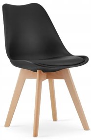 Étkezőgarnitúra 1+4, KAMI fehér asztal 80x80 + BALI MARK fekete székek