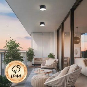 Brilagi - FORIS LED fürdőszobai mennyezeti lámpa LED/9W/230V Ø 9 cm fekete IP44