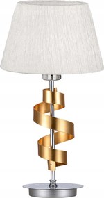 Asztali lámpa króm/arany dolgozószobai fehér lámpabúra Denis Candellux 41-23483