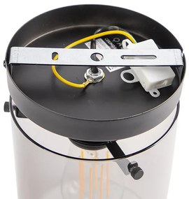 Design mennyezeti lámpa fekete füstüveggel - Dome