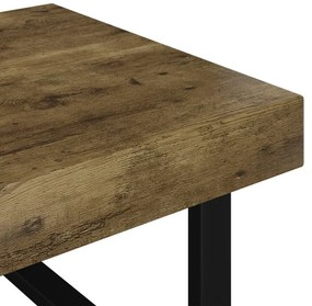 Sötétbarna és fekete MDF és vas dohányzóasztal 120x60x40 cm