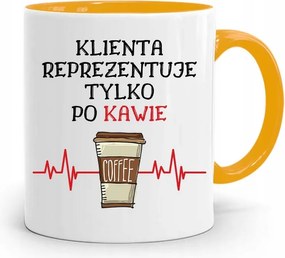 Sárga Bögre Ügyvédnek Csak Kávé Után, fényképes nyomattal