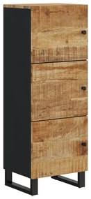 tömör mangófa és vas magasszekrény 3 ajtóval 40x33x110 cm