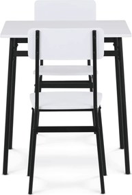 Fehér 2 személyes étkezőgarnitúra 70x70x76 cm – AUT-O2121 WT