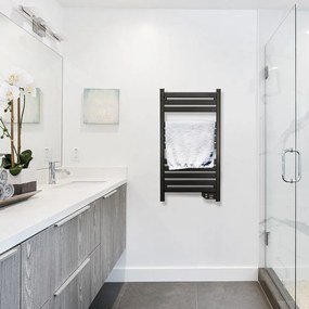 Elektromos törölközőszárító radiátor 500W - FEKETE