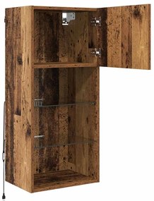 vidaXL Fali TV szekrények 2 pcs Öreg fa 40,5 x 30 x 90 cm Faanyag