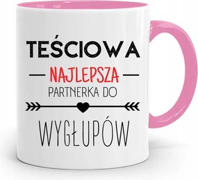 Rózsaszín Bögre Anyósnak A Legjobb Partner fényképes nyomtatással