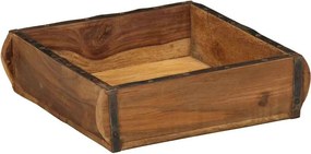 vidaXL Tálca Barna 29 x 31 x 10 cm Szilárd Újrahasznosított Fa