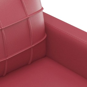 vidaXL 2 személyes bordó színű műbőr kanapé 140 cm
