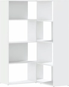 vidaXL 4 szintes fehér szerelt fa sarok könyvespolc 85 x 85 x 140 cm