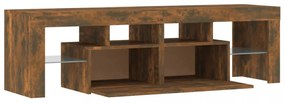 füstös tölgy színű TV-szekrény LED-lámpákkal 140 x 36,5 x 40 cm