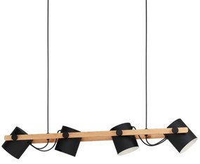 Eglo 43424 - Csillár zsinóron HORNWOOD 4xE27/28W/230V