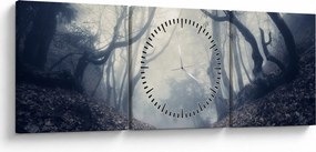 Kép - Erdő a ködben (órával) (90x30 cm)