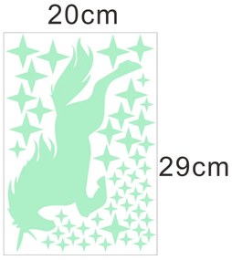 Falmatrica "Foszfor egyszarvú csillagokkal" 60x35 cm