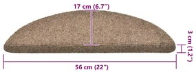 öntapadós lépcsőszőnyegek 30 db 56 x 17 x 3 cm bézs félkör alakú