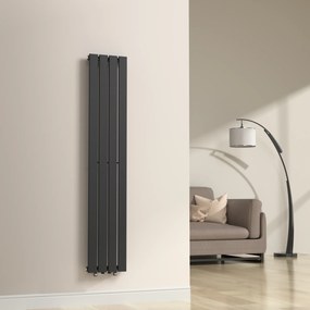 [neu.haus] Egyrétegű design radiátor Nore fekete 160x30cm, 540W