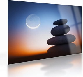 Egymásra halmozott kövek képe (üvegen) (70x50 cm)